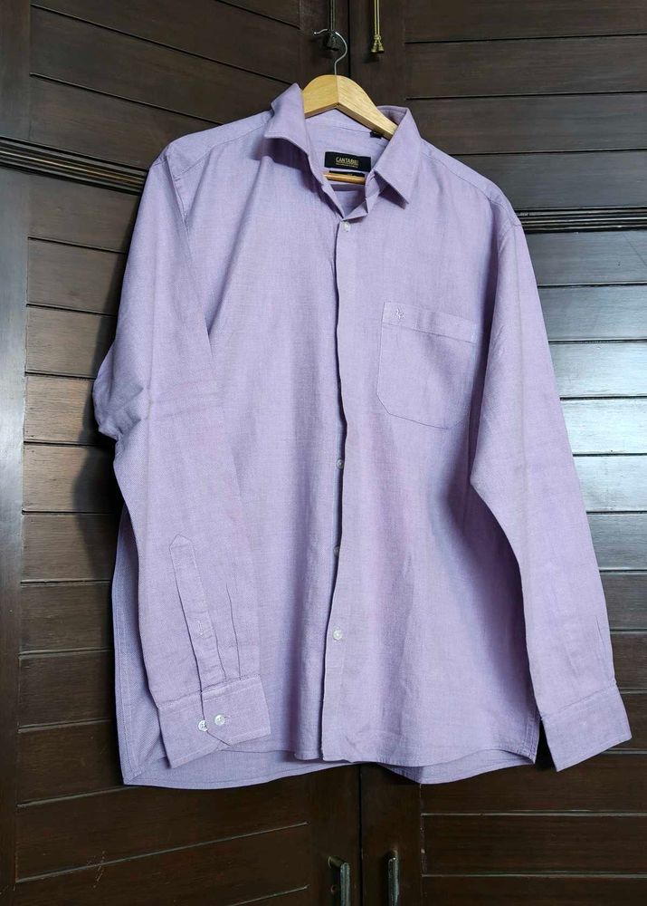 Cantabil Men Purple textured Formal Shirt