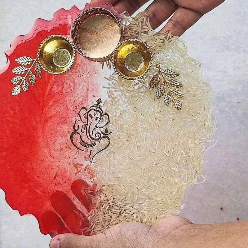 Resin Pooja Thalis 4,6,8 Inch Available