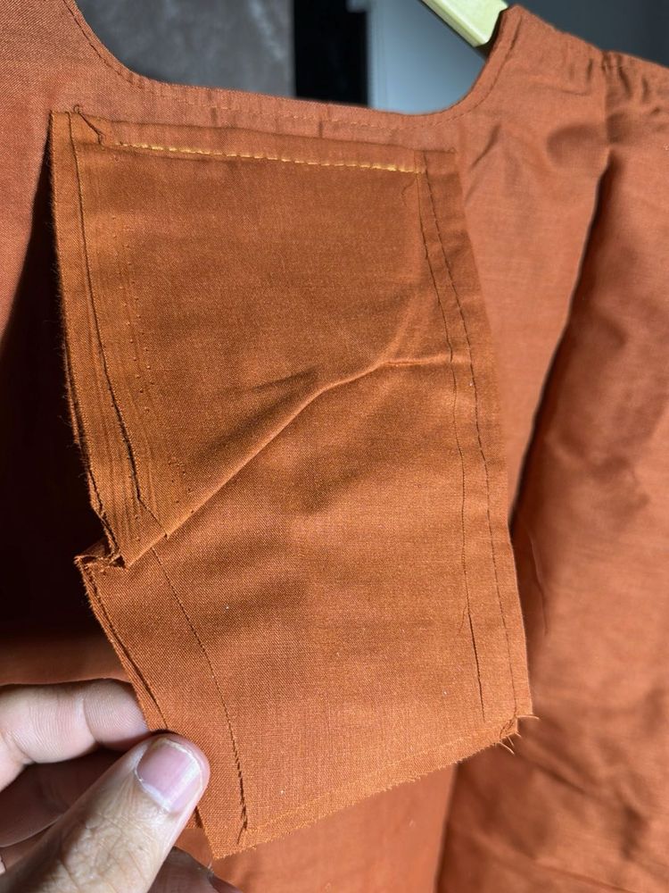Stylish Rust Kurta with sleeves