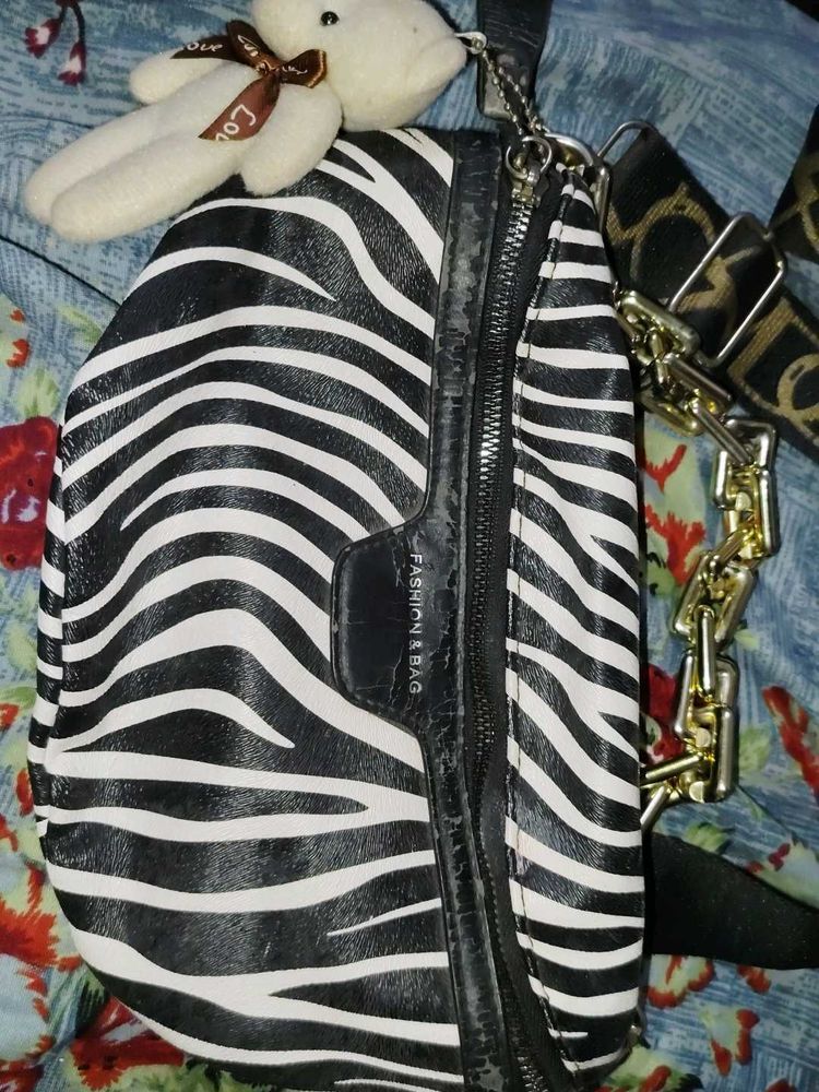 Zebra Print Shoulder Bag