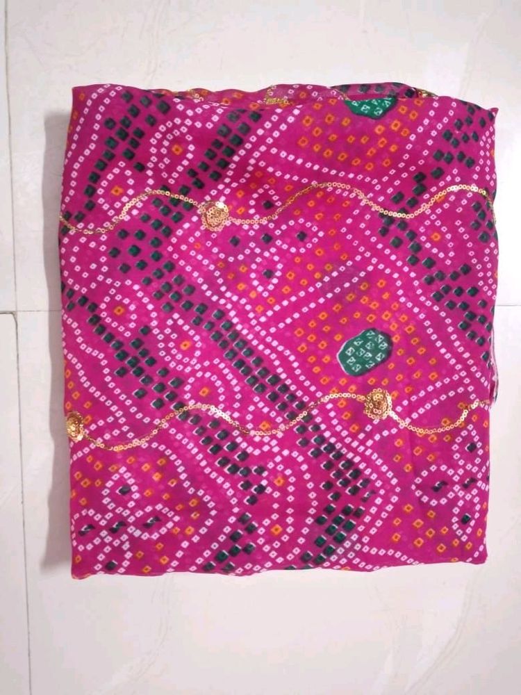 Brand New Bandhani Printed Saree with tikki work