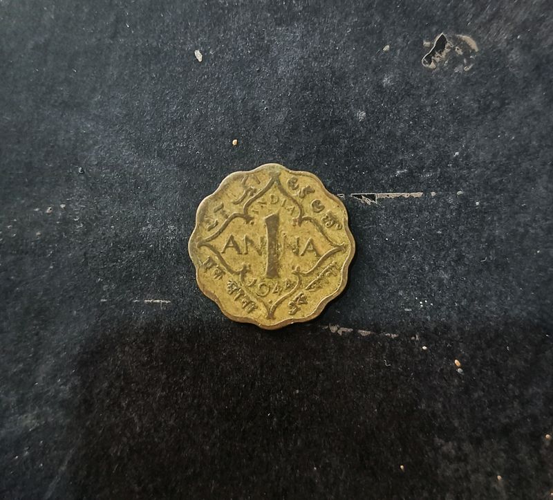 1944 George V India, British Empire, 1 Annas