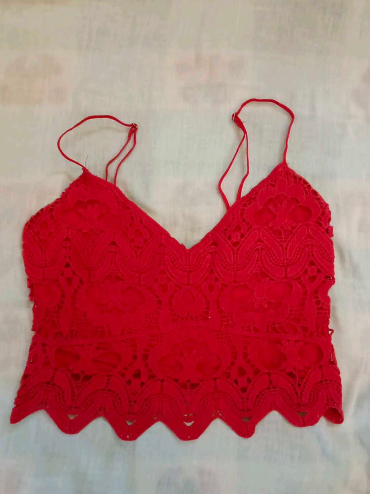 Red Lace Cami Top
