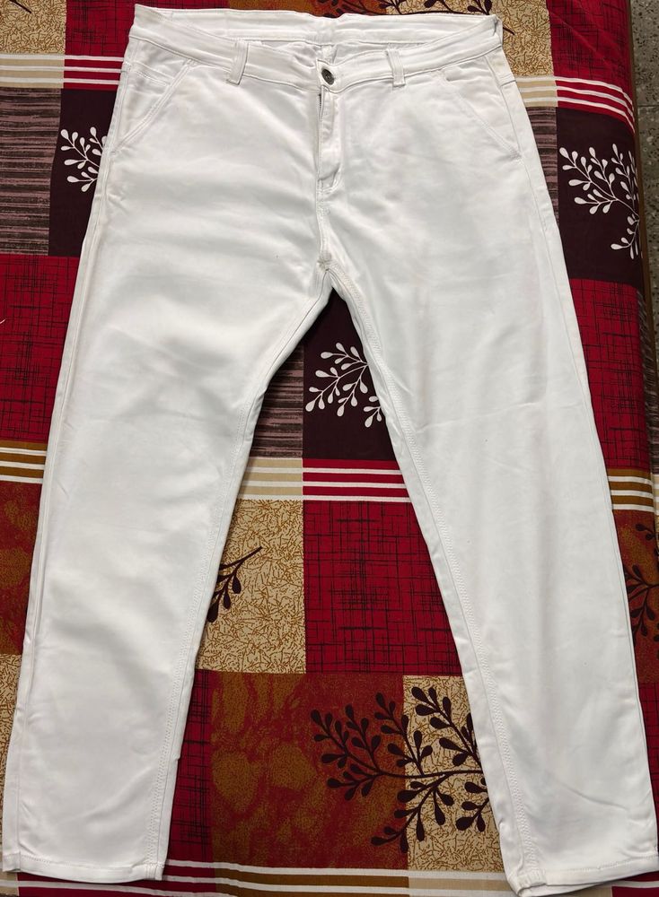 White Straight Leg Jeans