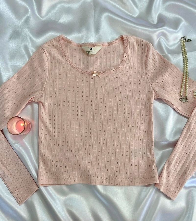 HnM Coquette Imported Pink Top