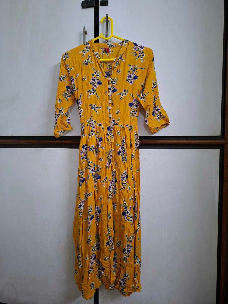 Floral Yellow Maxi Dress