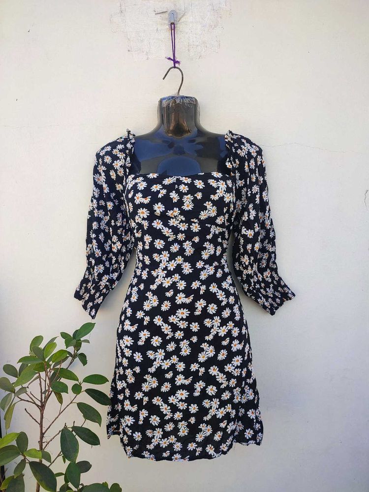 Cute Shein Black Floral Dress