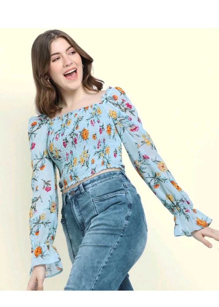 Floral Print Crop Top