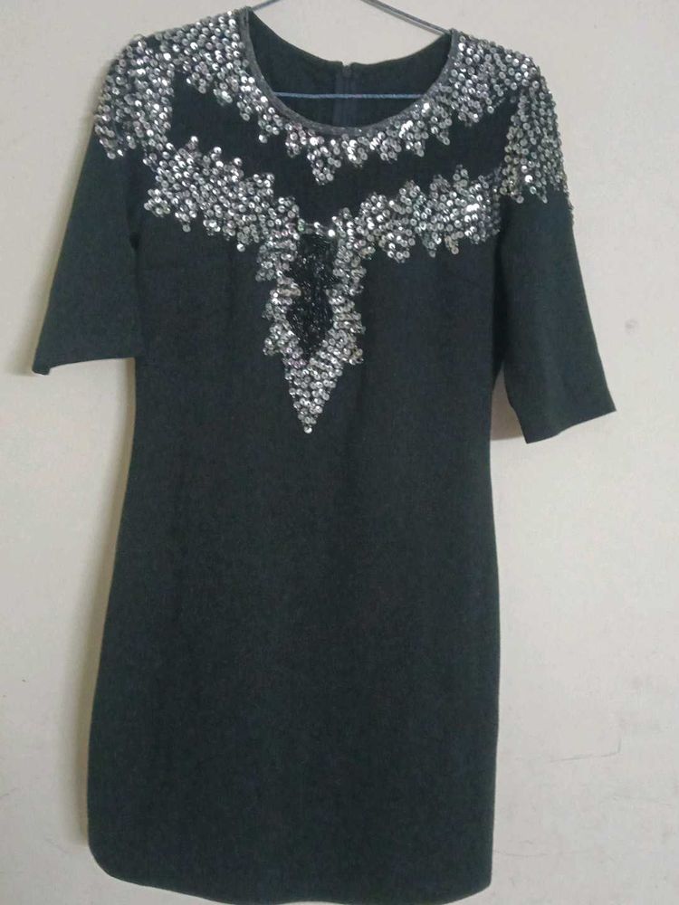 Black Sequin Embellished Dress