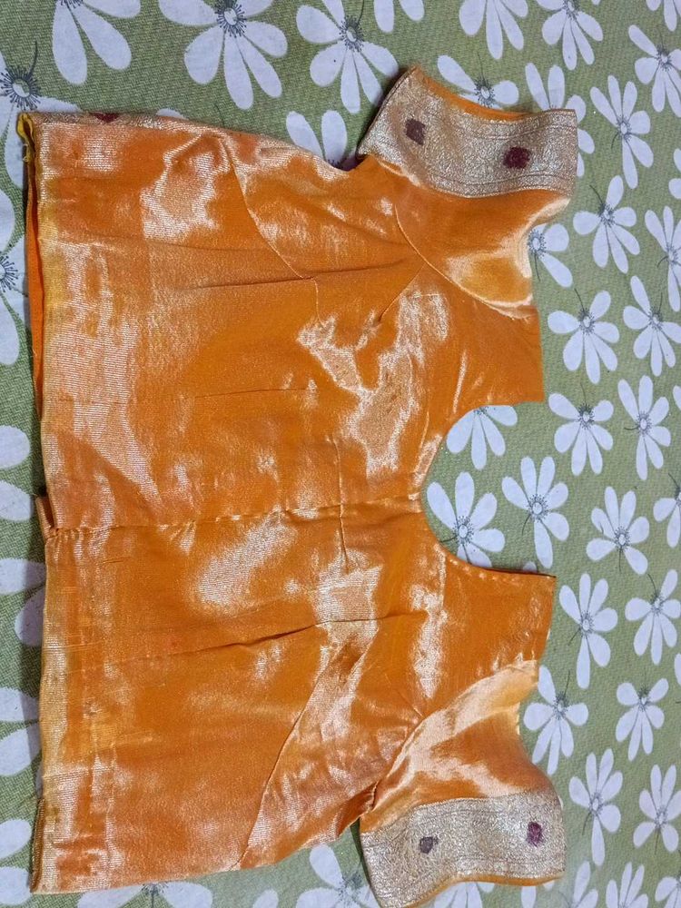 Orange Silk Blouse