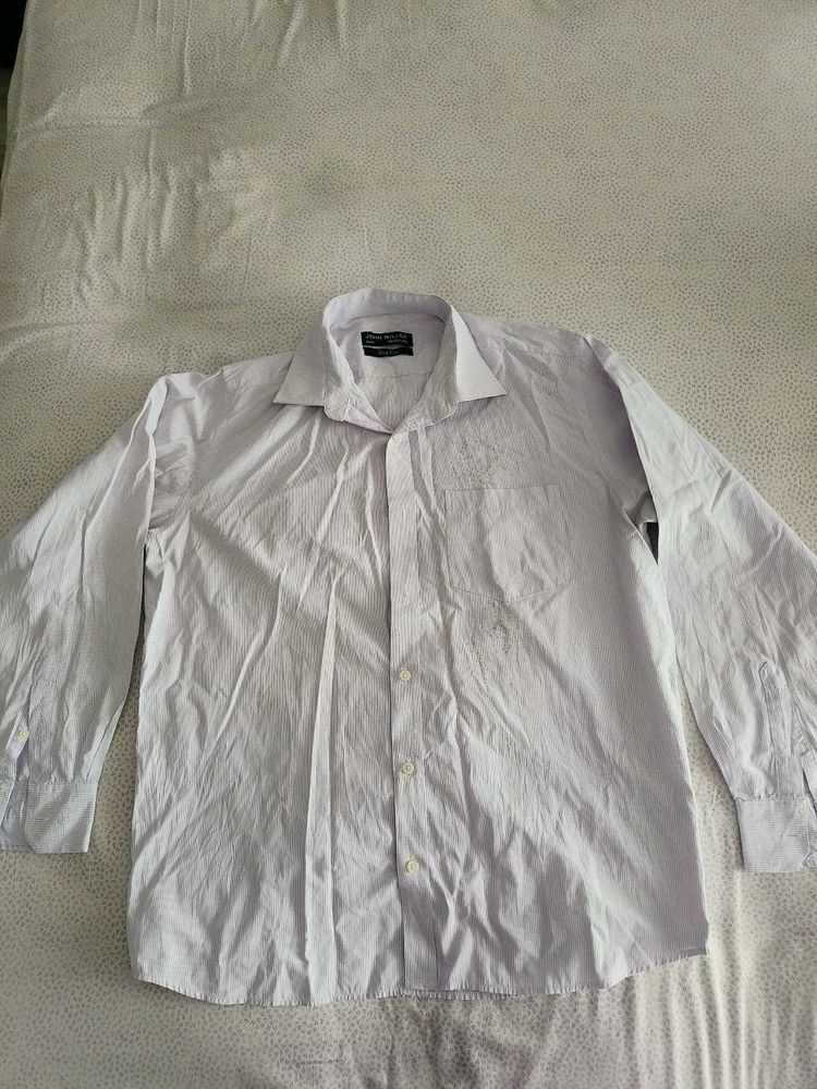 Men&#39;s Grey Chequed Long Sleeve Shirt