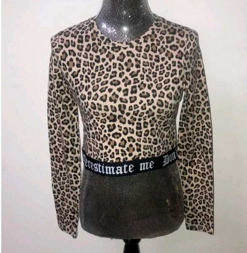 H&amp;M | Tops | Divided H&amp;M Sexy Crop Top Leopard
