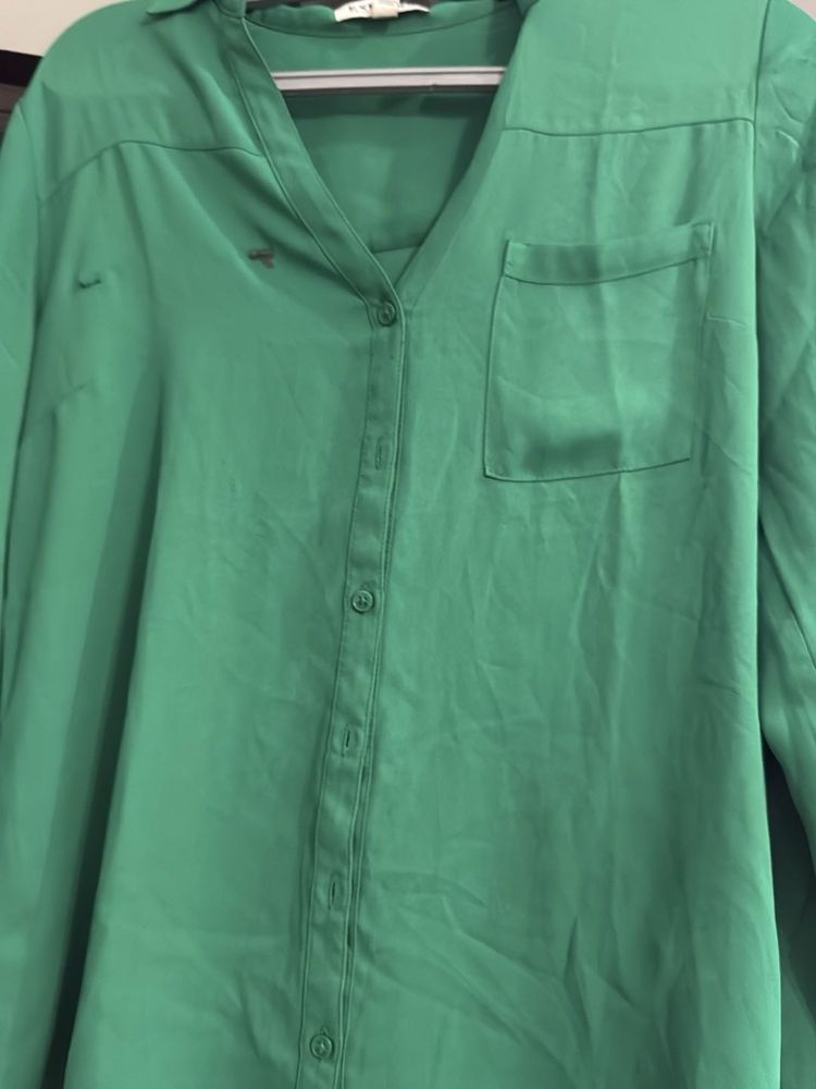 Green Button-Down Shirt