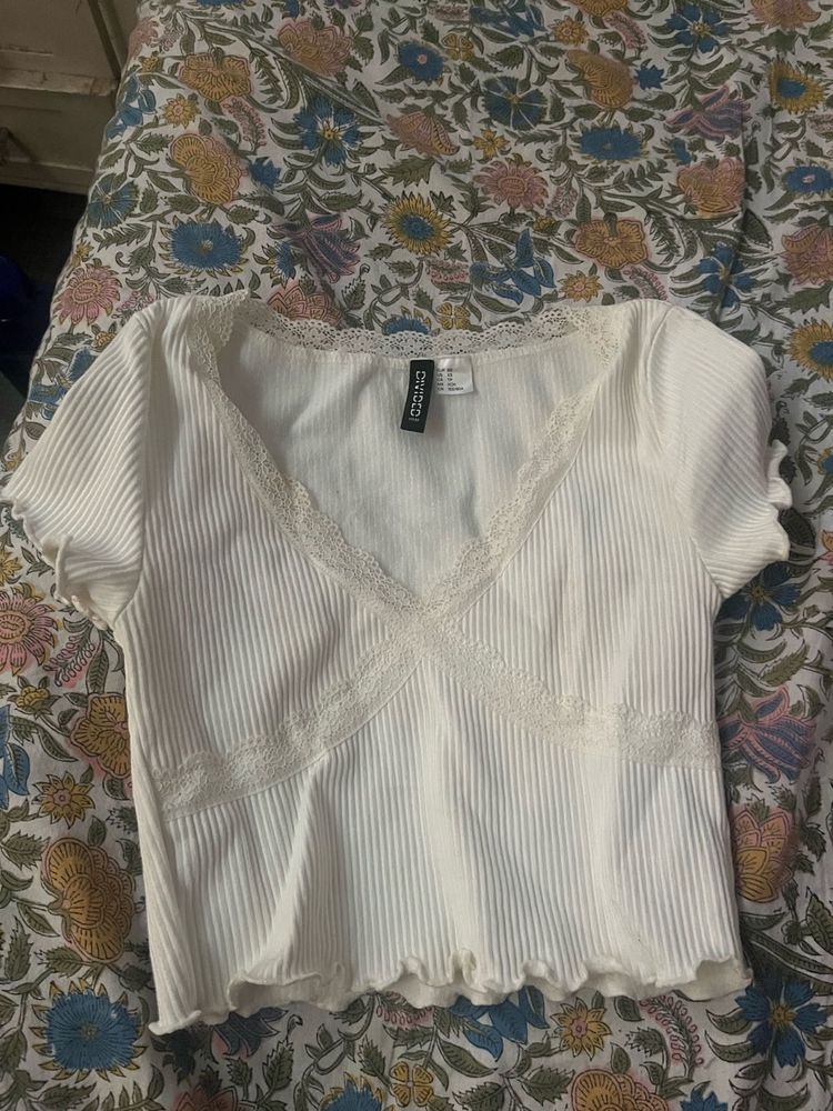 A White Crop Top