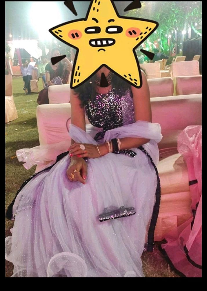 Crop Top Lahnga With Shrug &amp;Cancan