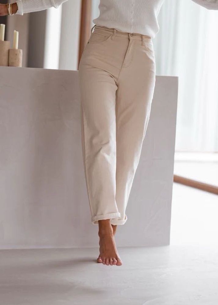 Go Colors Beige Straight Leg Jeggings