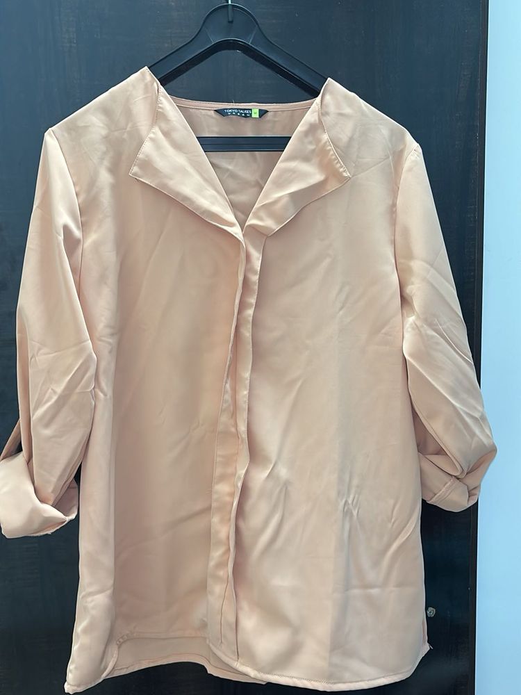 peach formal blouse