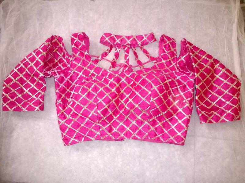 Pink Blouse with Gold Detail