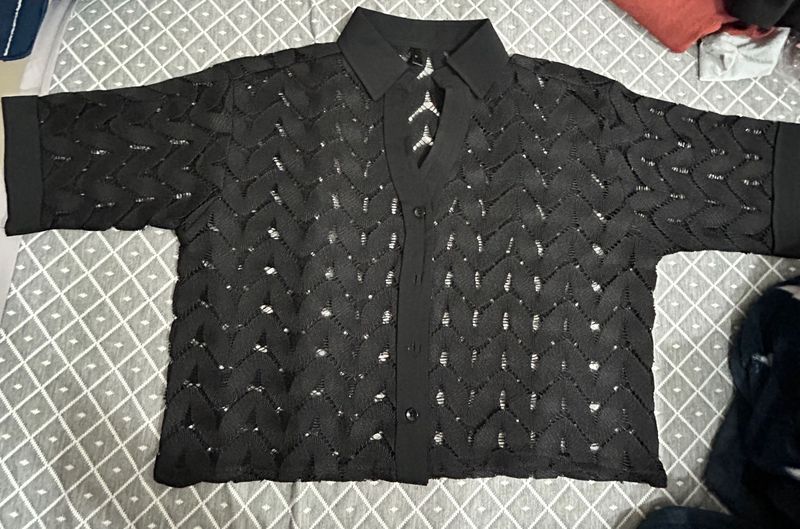 Stylish Black Knit Top