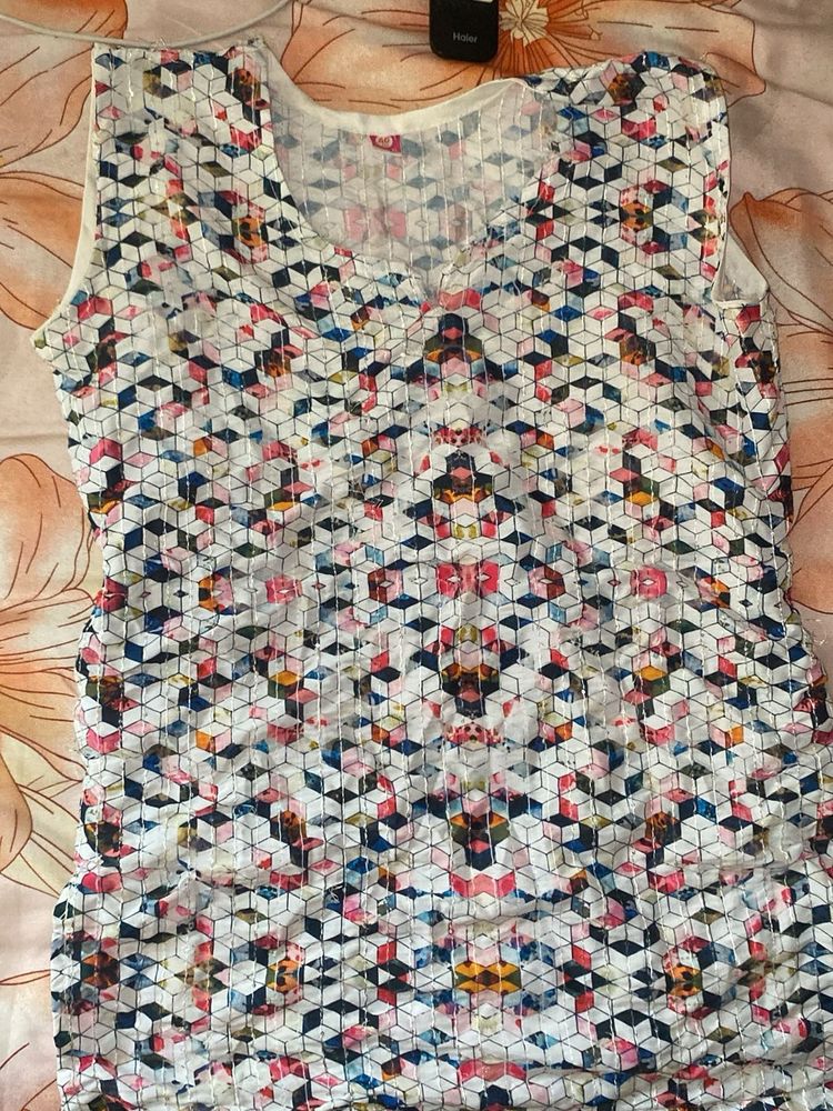 Printed Sleeveless Top