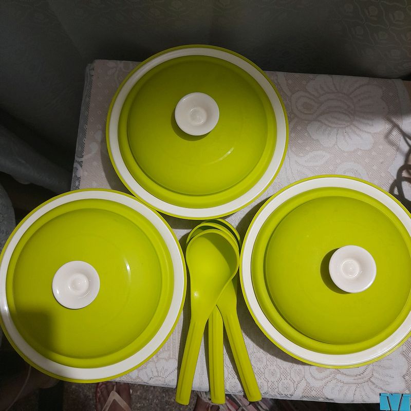 Microwave Casserole Set of 3 with ladles, 1.5L