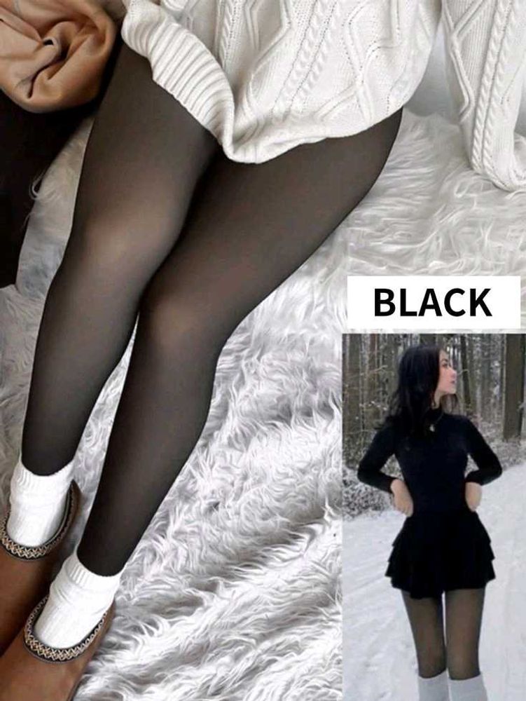 black fleece leggings (free size upto 34)