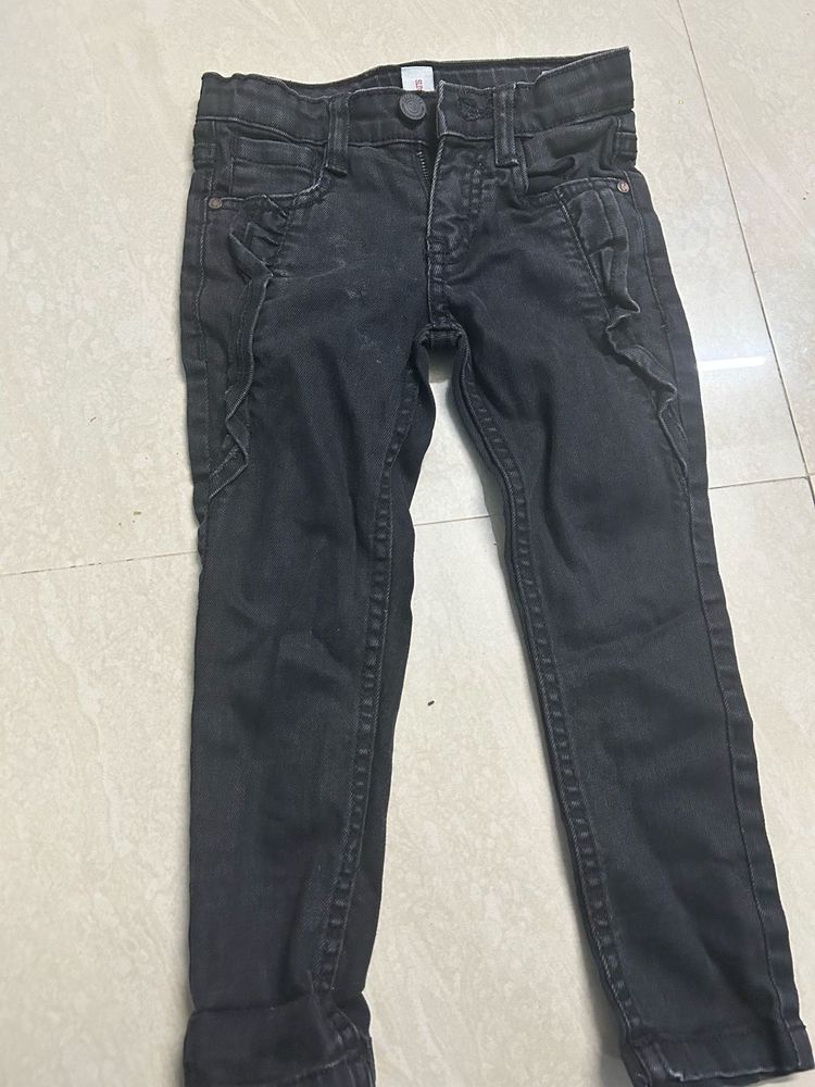 Girls Black Denim Jeans