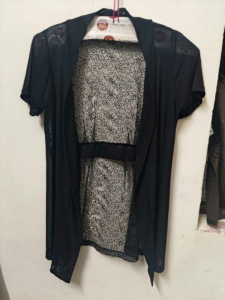 Net &amp; Lace Mini Shrug