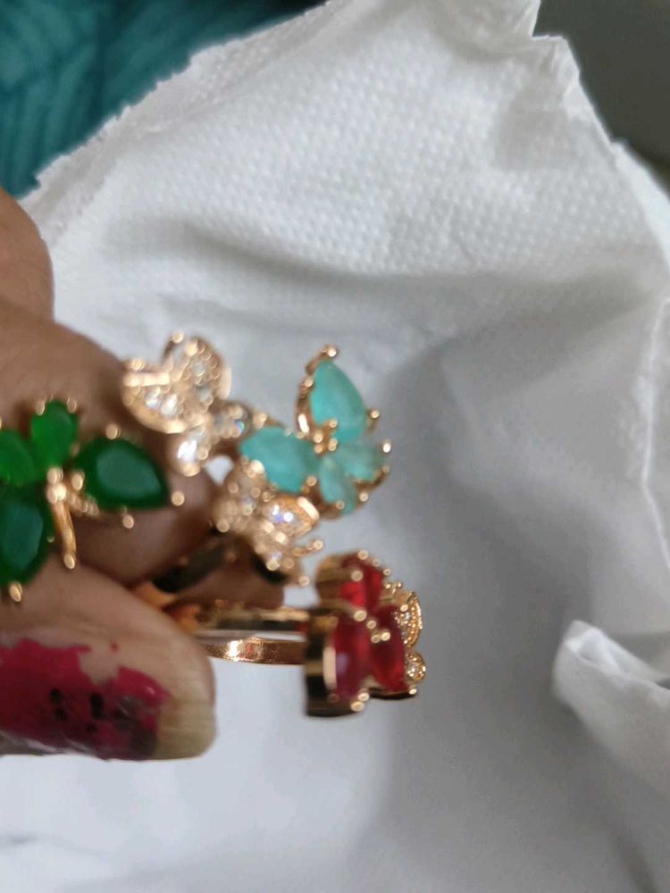 Butterfly Charm Rings