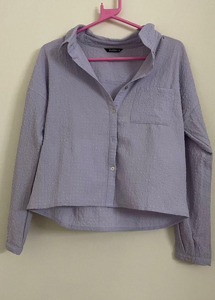 Lilac Textured Button Down