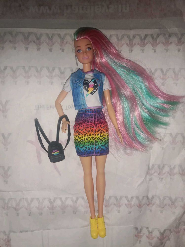 Rainbow Hair Barbie Doll