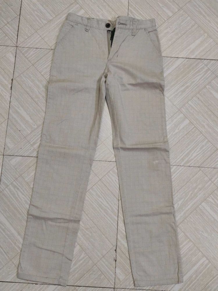 Beige Casual Pants