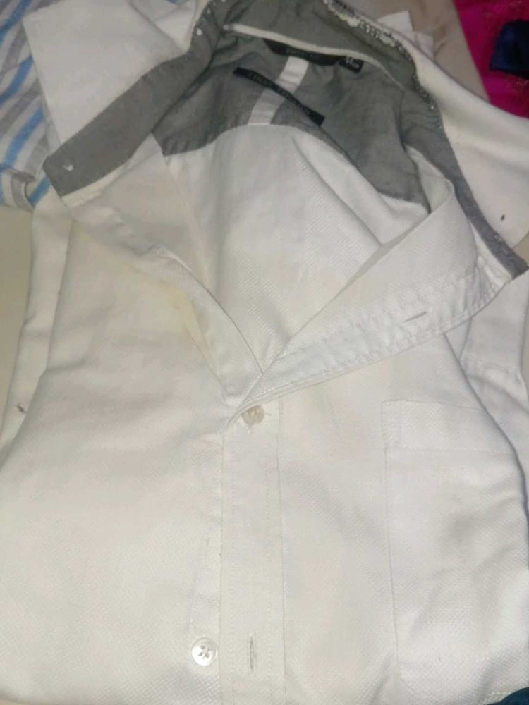 Men's White Collared Shirt