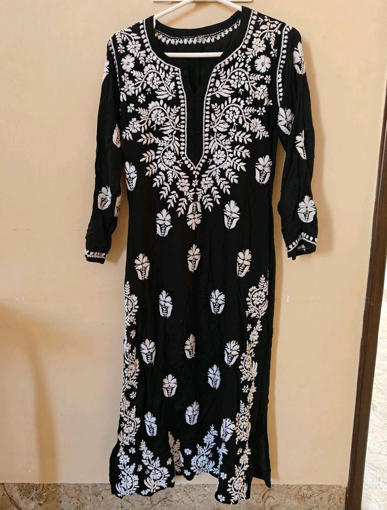 Black chikankri Kurti Set