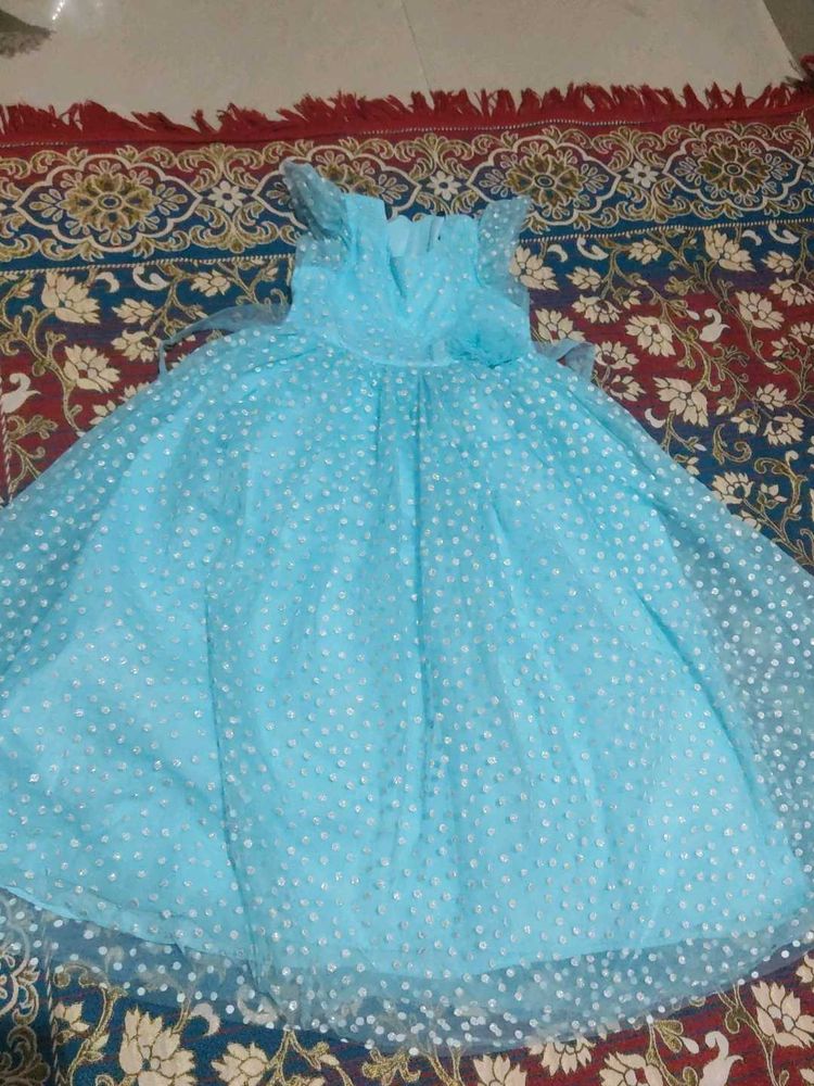 Cute Blue Polka Dot Dress