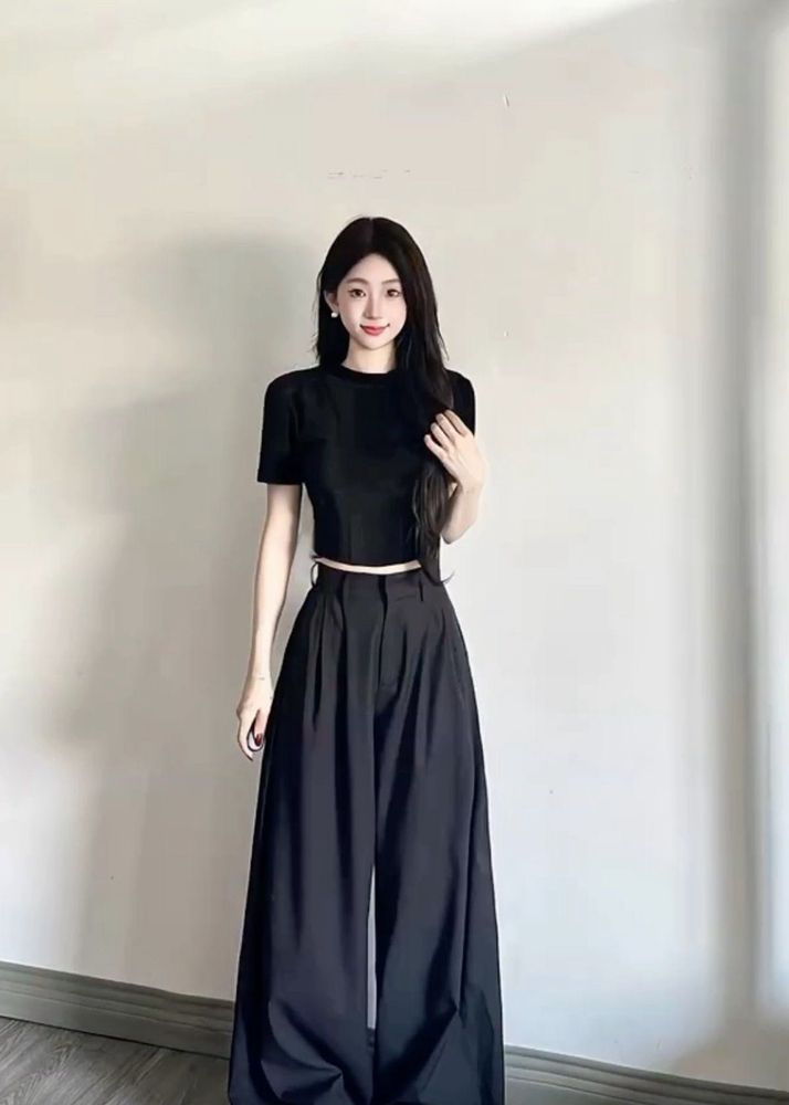 Imported ZARA Black Wide Leg Pants/ Trousers