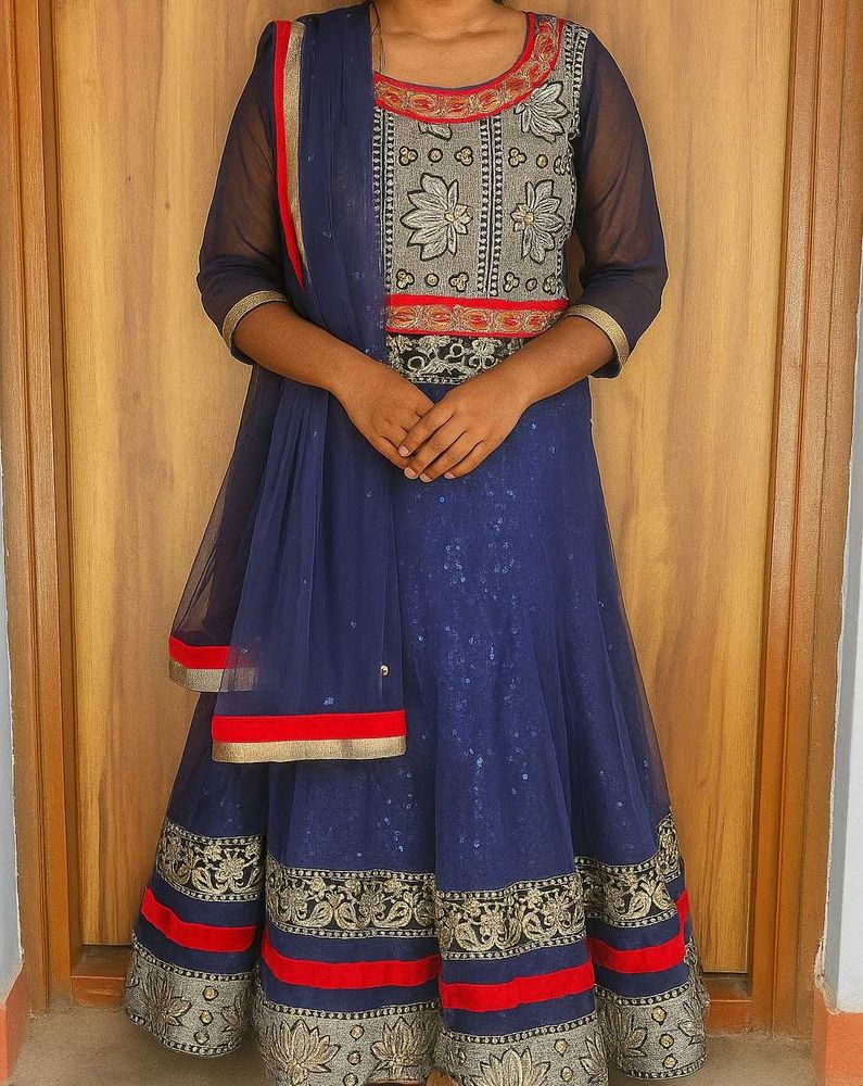 Elegant Blue Embroidered Lehenga