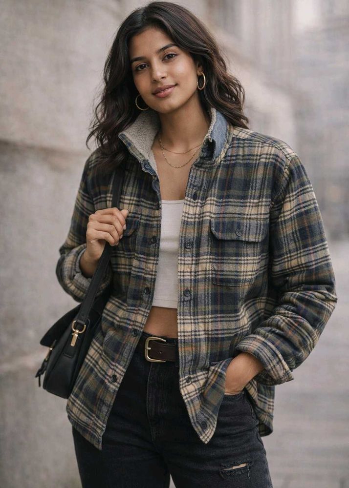 TAILOR VINTAGE Sherpa-Lined Flannel unisex Shaket