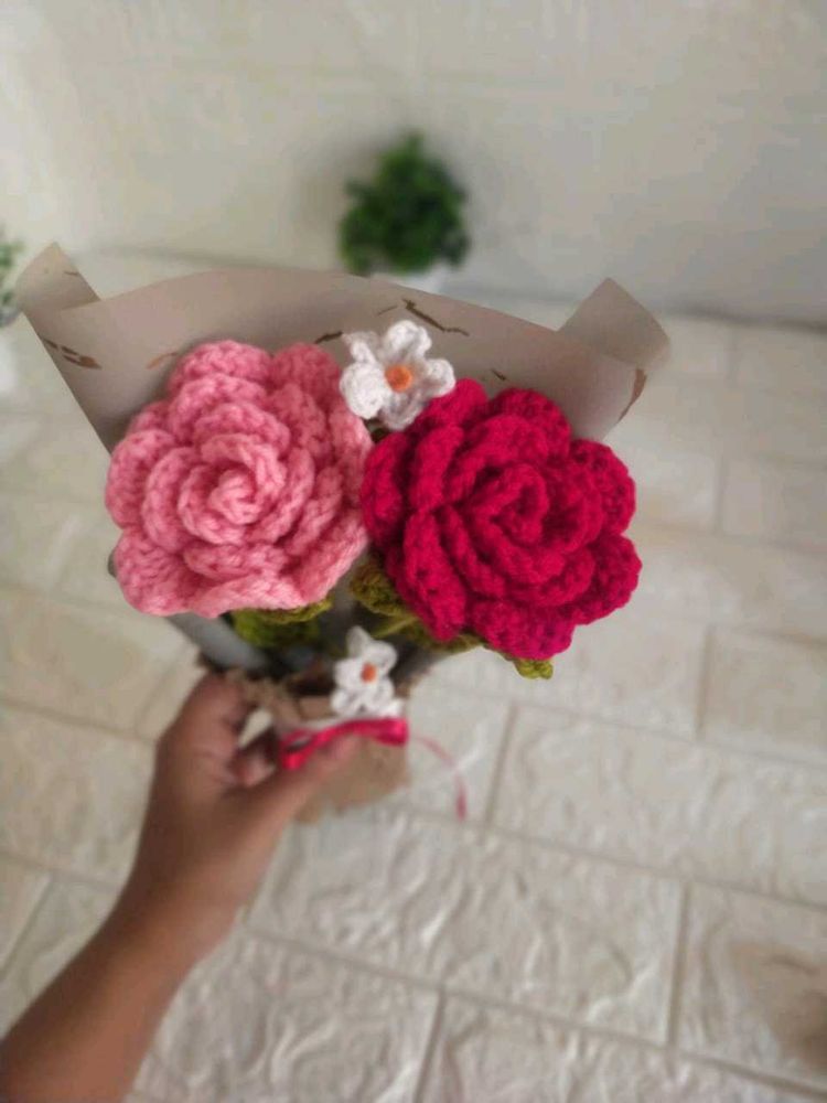 Crochet  Rose  Flower Bouquet