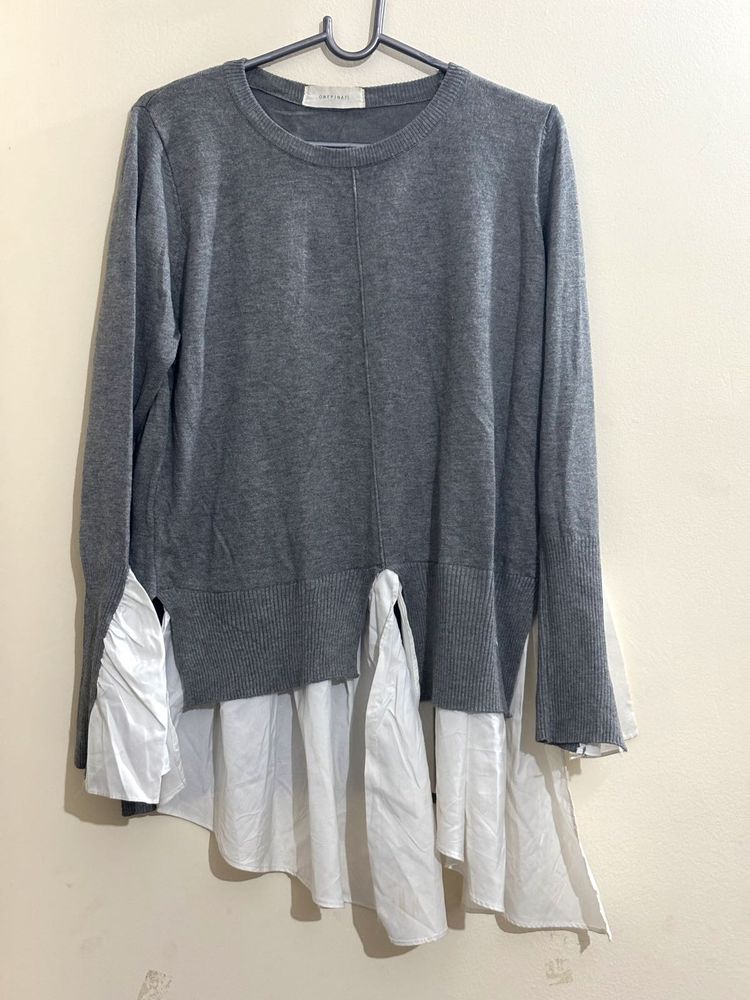 Gray Layered Sweater ( over sized )