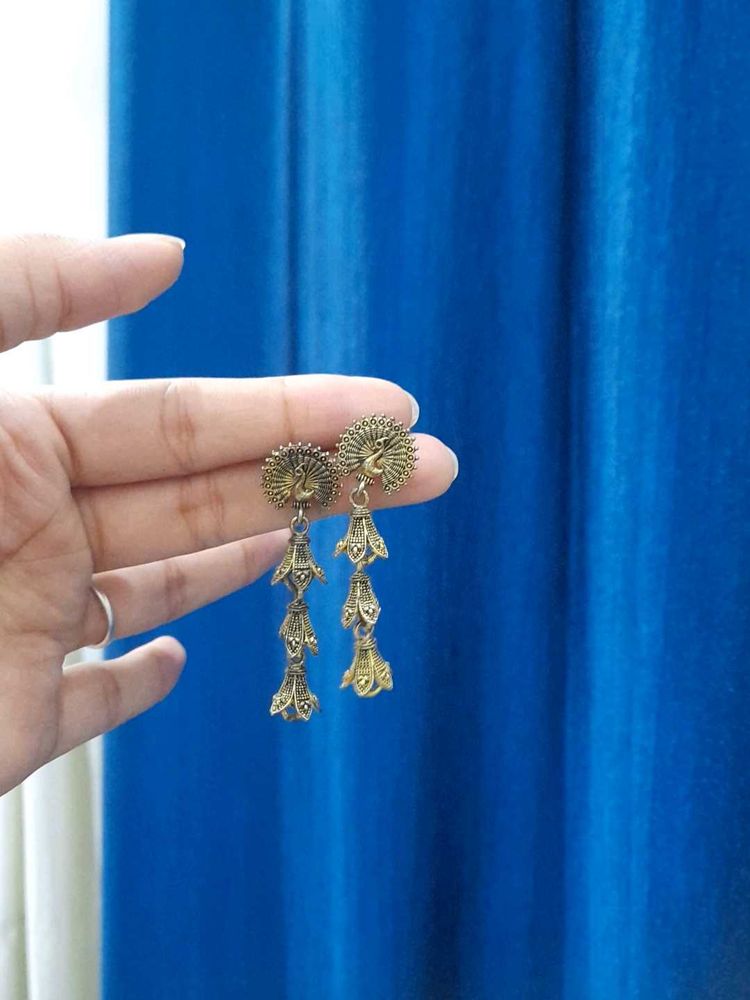 Antique Peacock Design Earrings