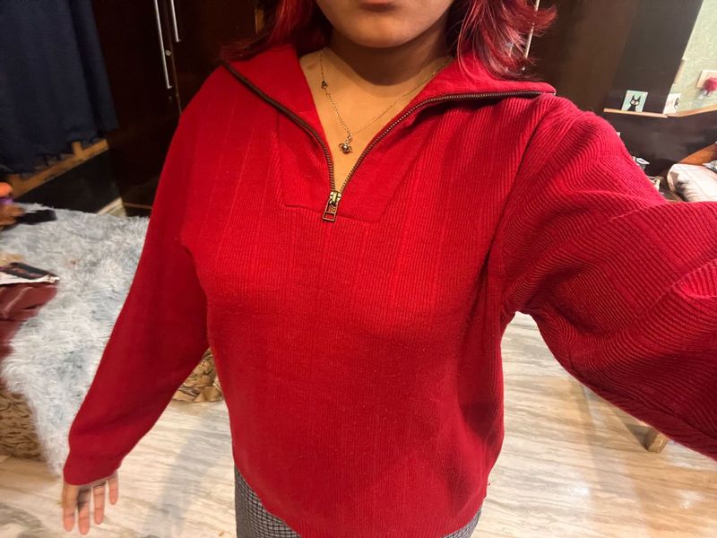 oversized Red pullover Sweater