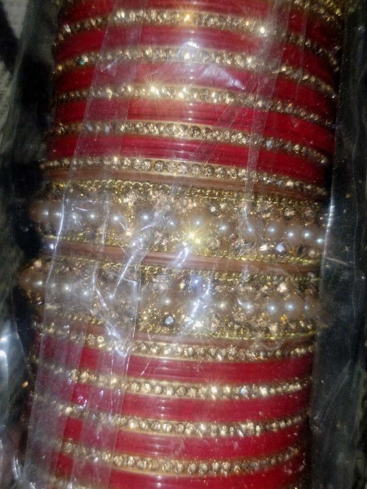 Red ♥️ &amp; Gold Bangle Set