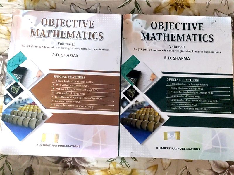 JEE MAINS AND ADVANCED, RD SHARMA OBJECTIVE MATHEMATICS, PART1 AND 2