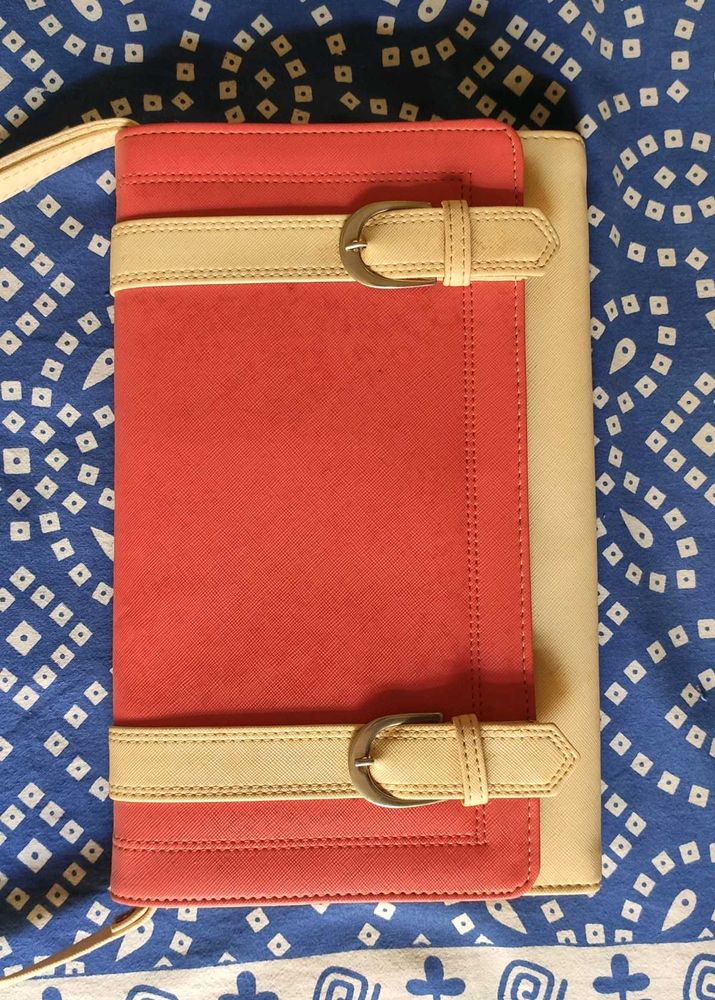 Chic Pink and Beige Sling Bag turned Clutch