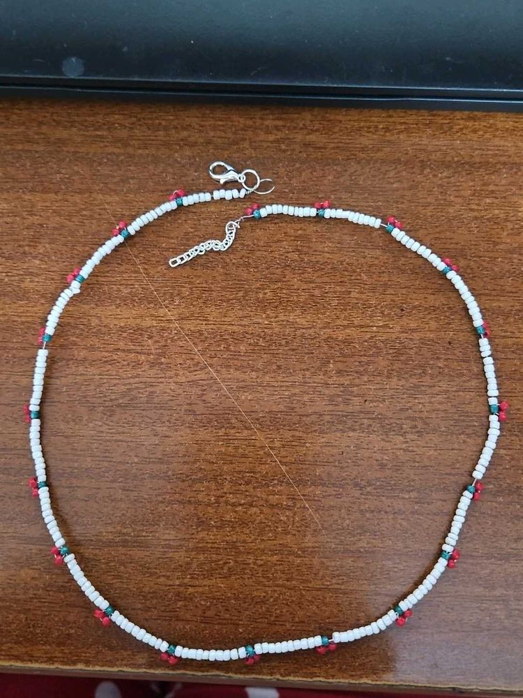 cherry beaded necklace