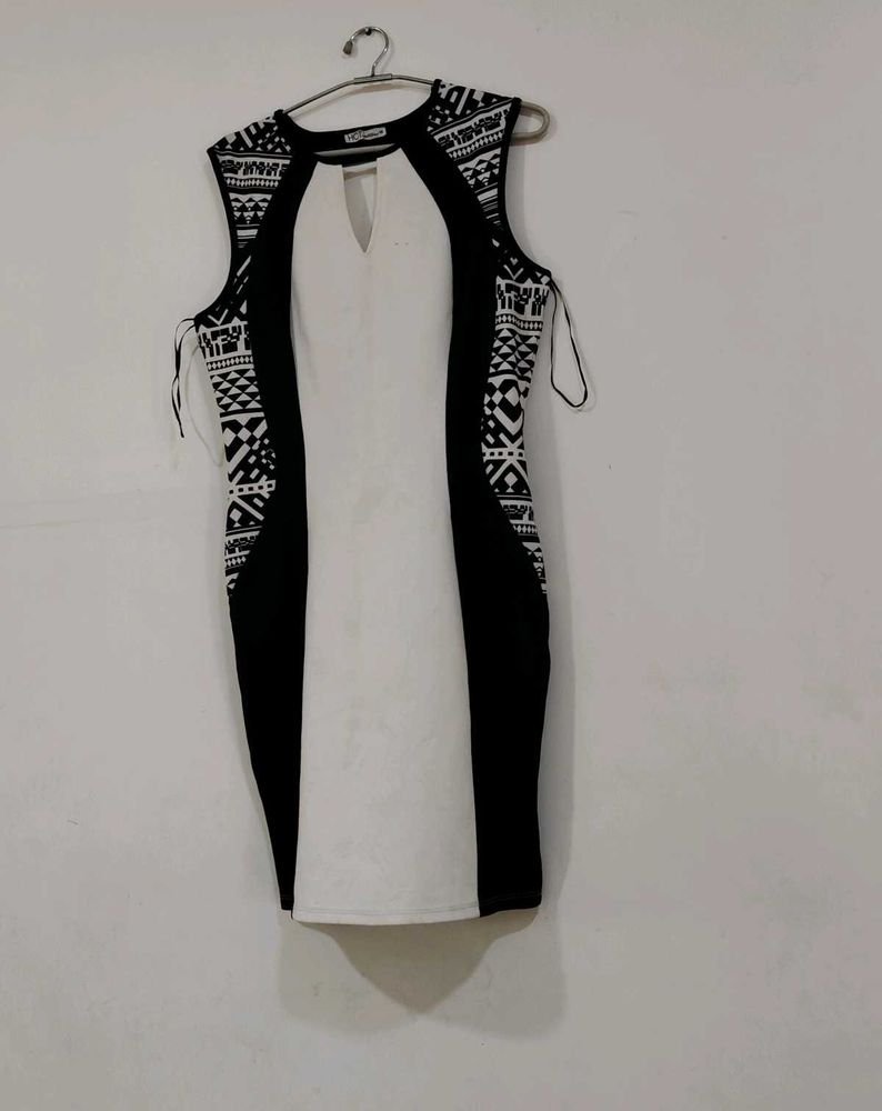 Black and White Patterned Dress
