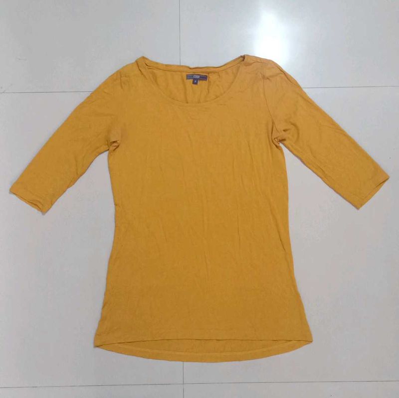 Mustard Three Quarter Sleeve Top