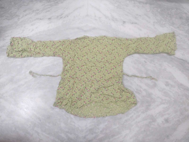 Floral Print Green Top