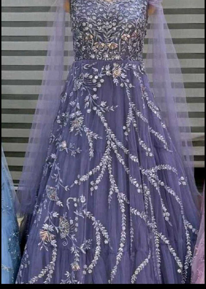 Elegant Lavender Embellished Gown